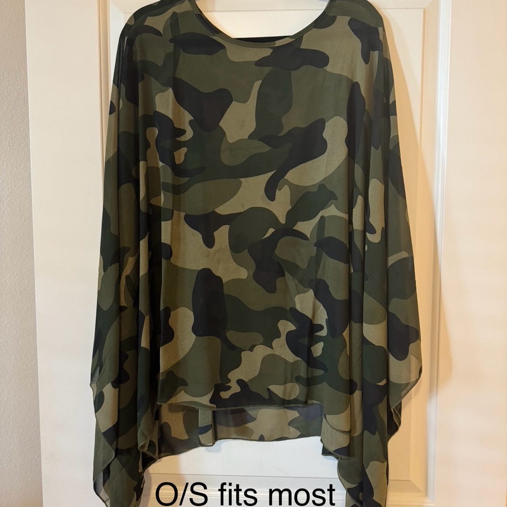 Camouflage Women's Sheer Tunic top